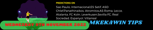 Mkekawin Sports Betting Tips Playing Wednesday, 9 November 2022